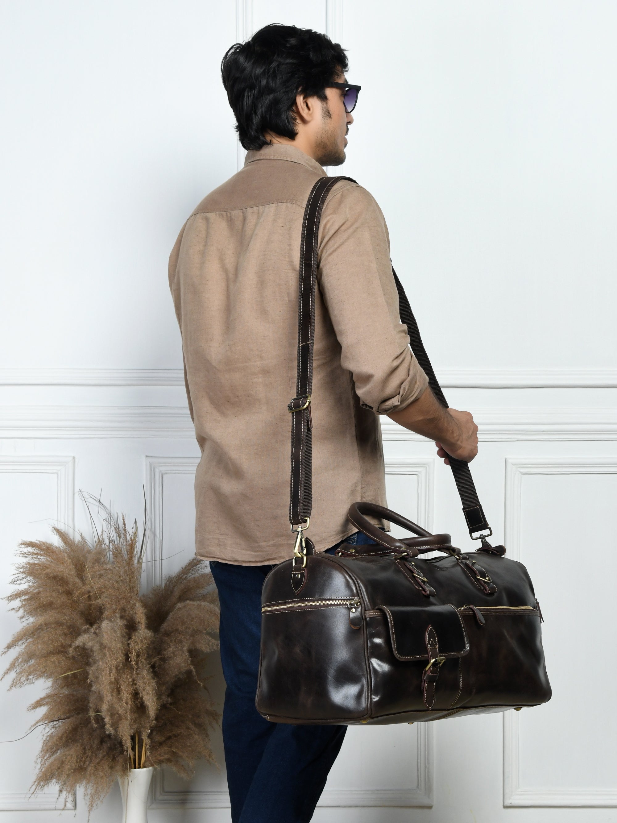 The Odyssey Leather Travel Duffel - Tan Colour